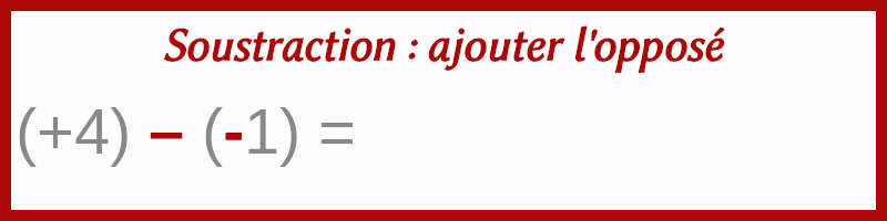 soustraction de relatifs